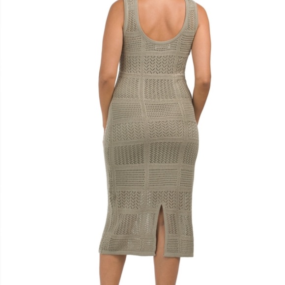 NWT Lucky Brand Crochet Midi Dress Green - Picture 2 of 4